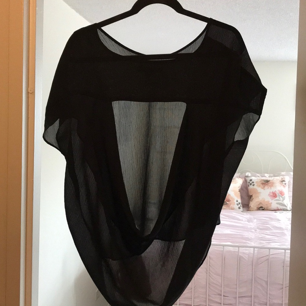 BCBGeneration Open Back Sheer Shirt